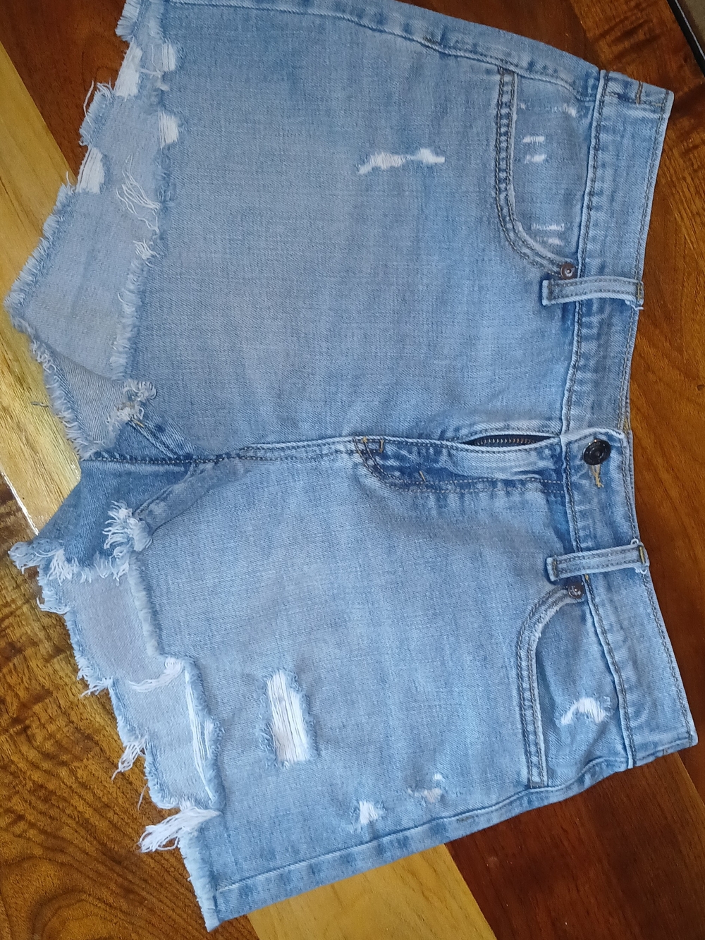 aerie Light Blue Denim Jeggings with Gold Stitching - Picture 2 of 2